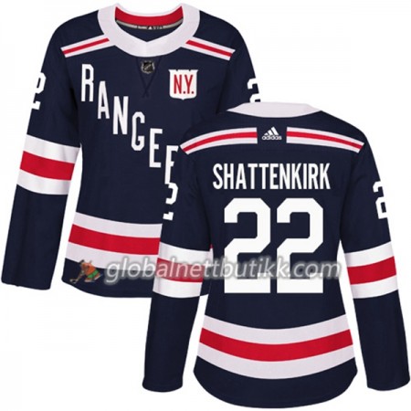 New York Rangers Hockeydrakt Kevin Shattenkirk 22 2017-2018 2018 Winter Classic Blå Adidas Authentic - Dame